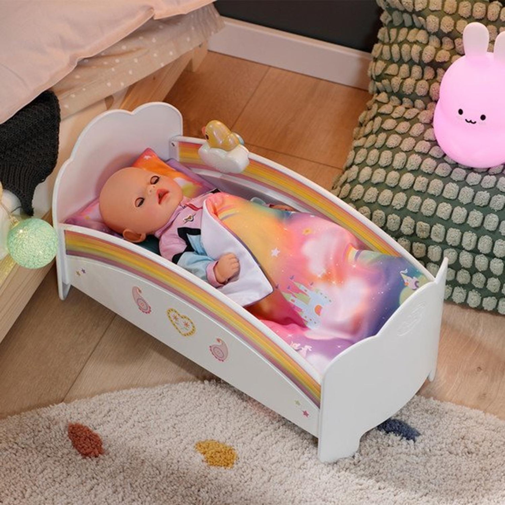 Voir la diapositive 3 : Zapf Creation Baby born Lit arc-en-ciel pour poupée