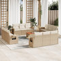 Voir la diapositive 1 : VIDAXL Salon de jardin avec coussins 13 pcs beige resine tressee