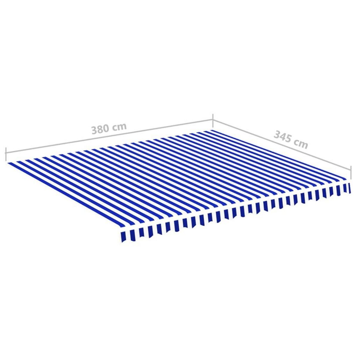 VIDAXL Tissu de remplacement pour auvent Bleu et blanc 4x3,5 m