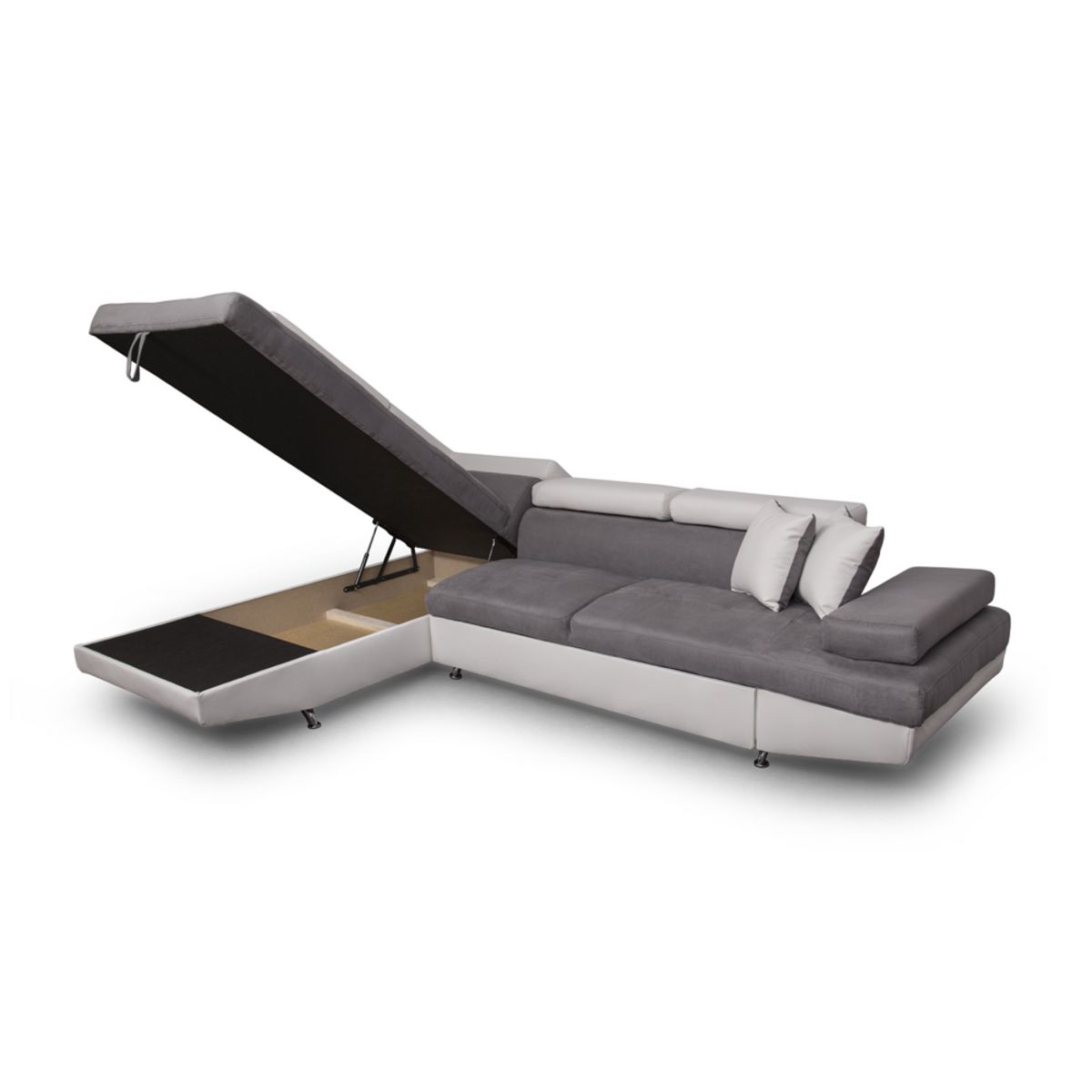 Canapé angle gauche convertible 4 à 5 places bimatière microfibre/simili CHICAGO
