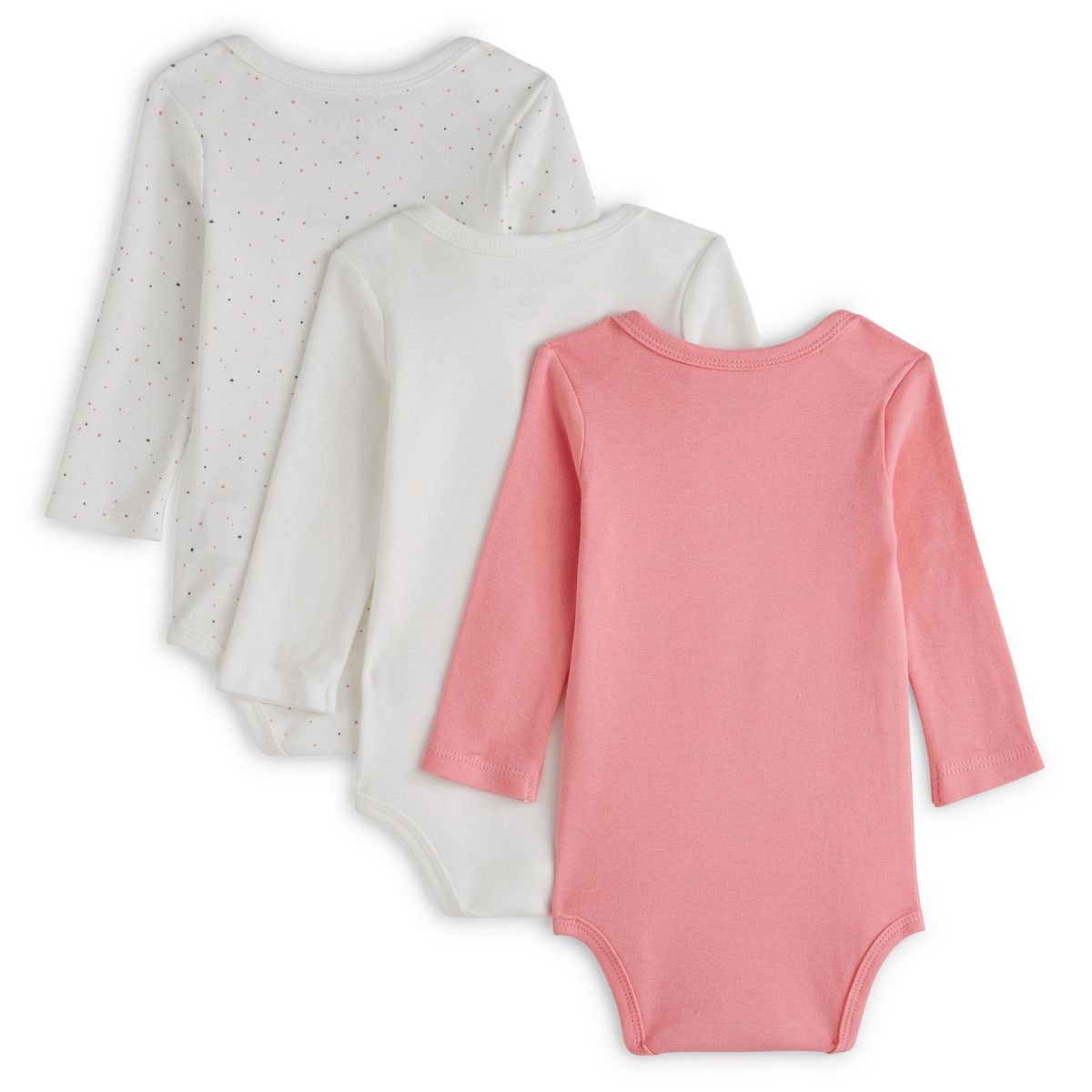 IN EXTENSO Lot de 3 bodies manches longues coton bio bébé fille