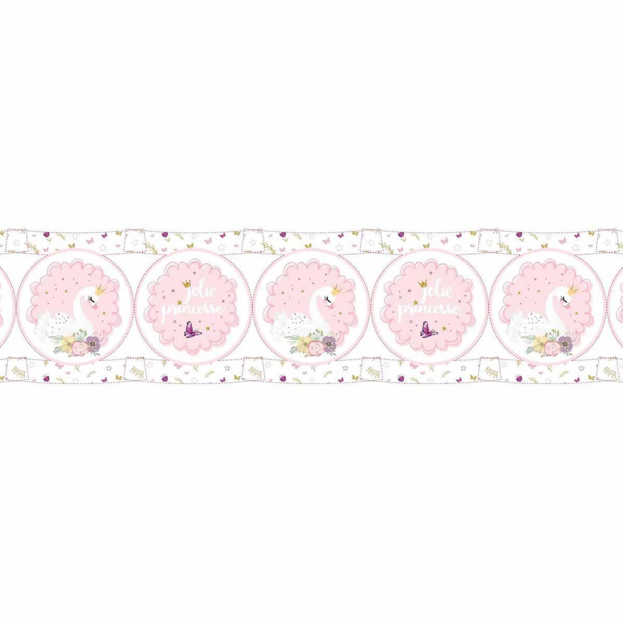 HOMEA Guirlande Imprimée  Cygne  3m Rose & Blanc