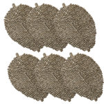 TOILINUX Lot de 6 sets de table feuille en roseau - 48 x 38 cm - Marron