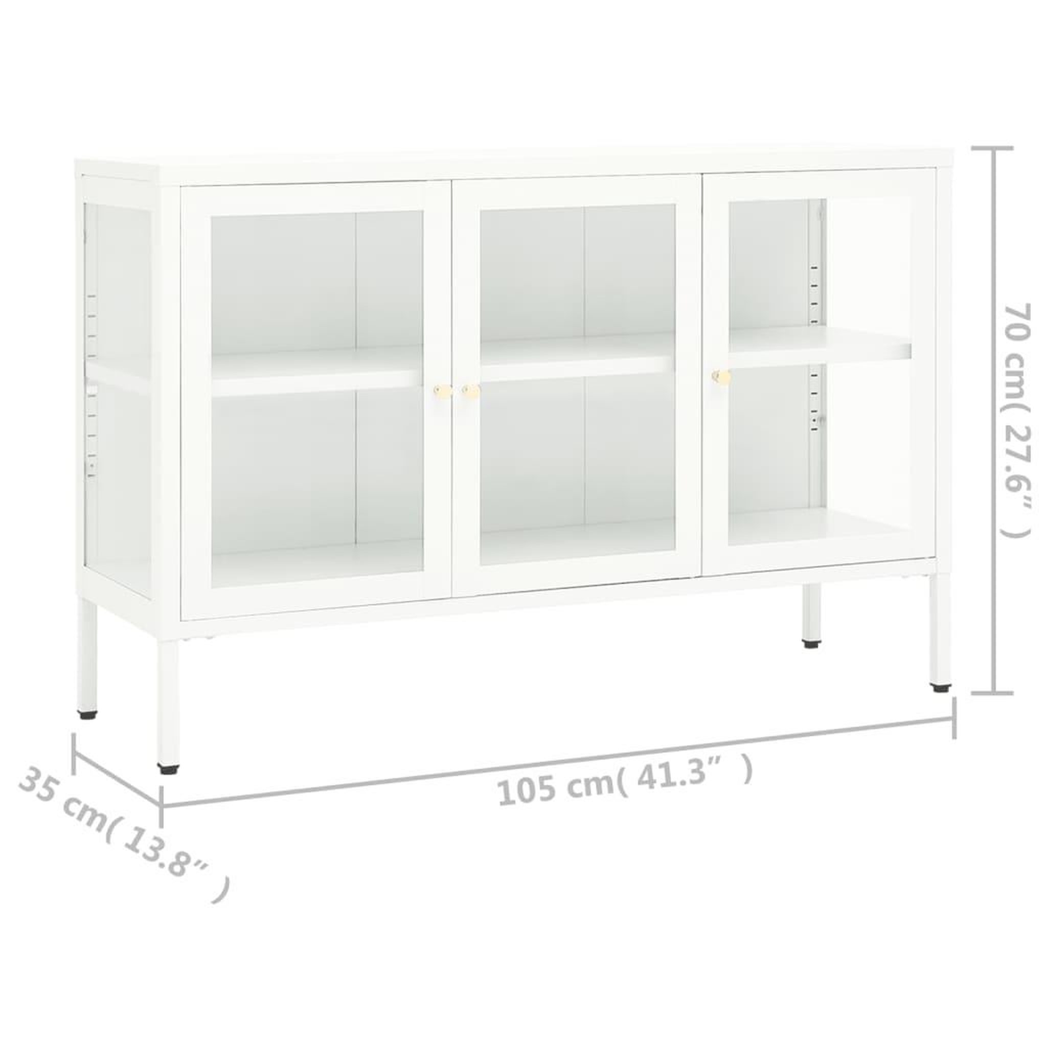 Voir la diapositive 6 : VIDAXL Buffet Blanc 105x35x70 cm Acier et verre