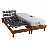 IDLITERIE Ensemble relaxation accueil latex + sommier avec réglage fermeté au niveau lombaire - FABRICATION FRANCE. Coloris disponibles : Marron