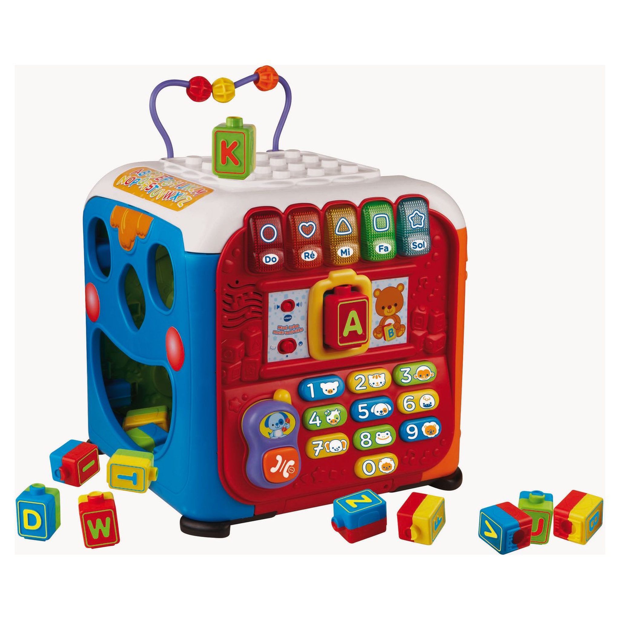 Voir la diapositive 1 : VTECH Maxi cube multi-activités rouge