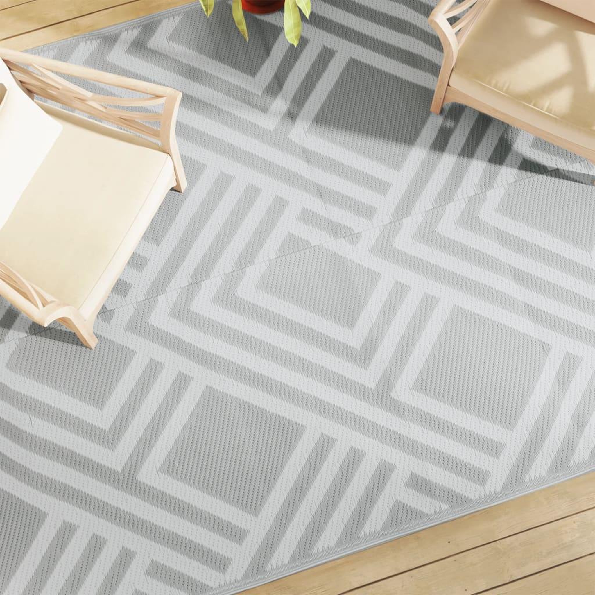 VIDAXL Tapis d'exterieur ARAKIL Gris 190x290 cm PP