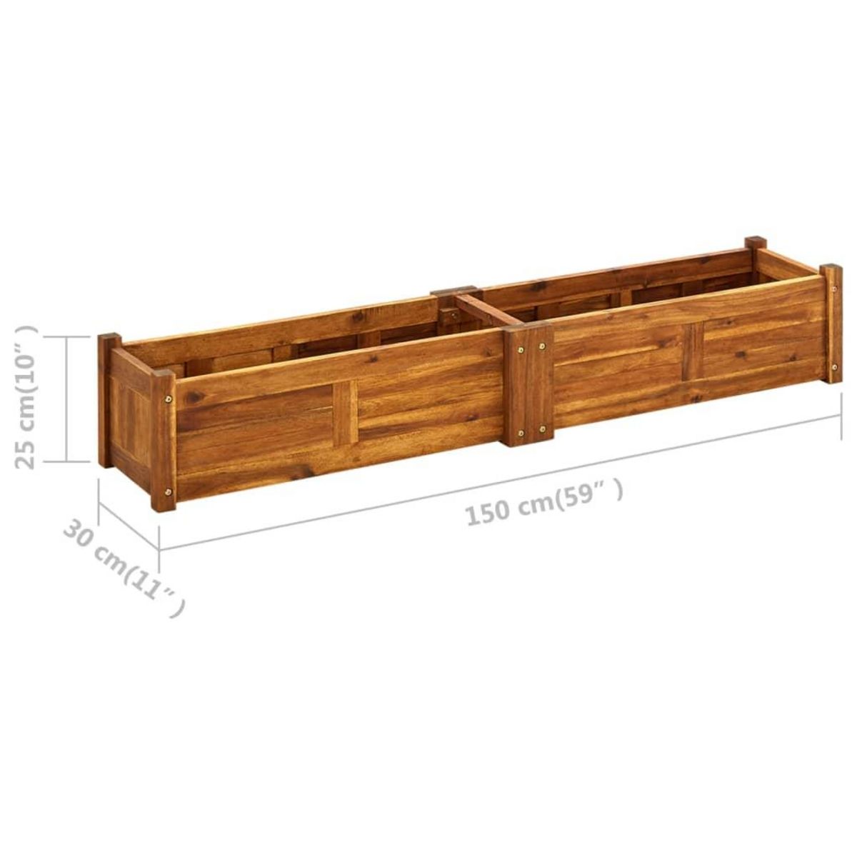VIDAXL Lit sureleve de jardin Bois d'acacia 150x30x25 cm