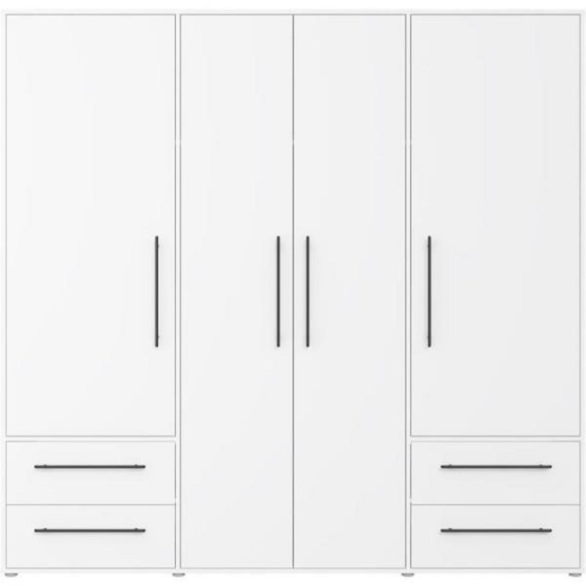 MARKET24 Armoire - Blanc mat - 4 portes battantes - L205,9 x P58,8 x H 200cm - MOKKARIS