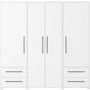 Voir la diapositive 3 : MARKET24 Armoire - Blanc mat - 4 portes battantes - L205,9 x P58,8 x H 200cm - MOKKARIS