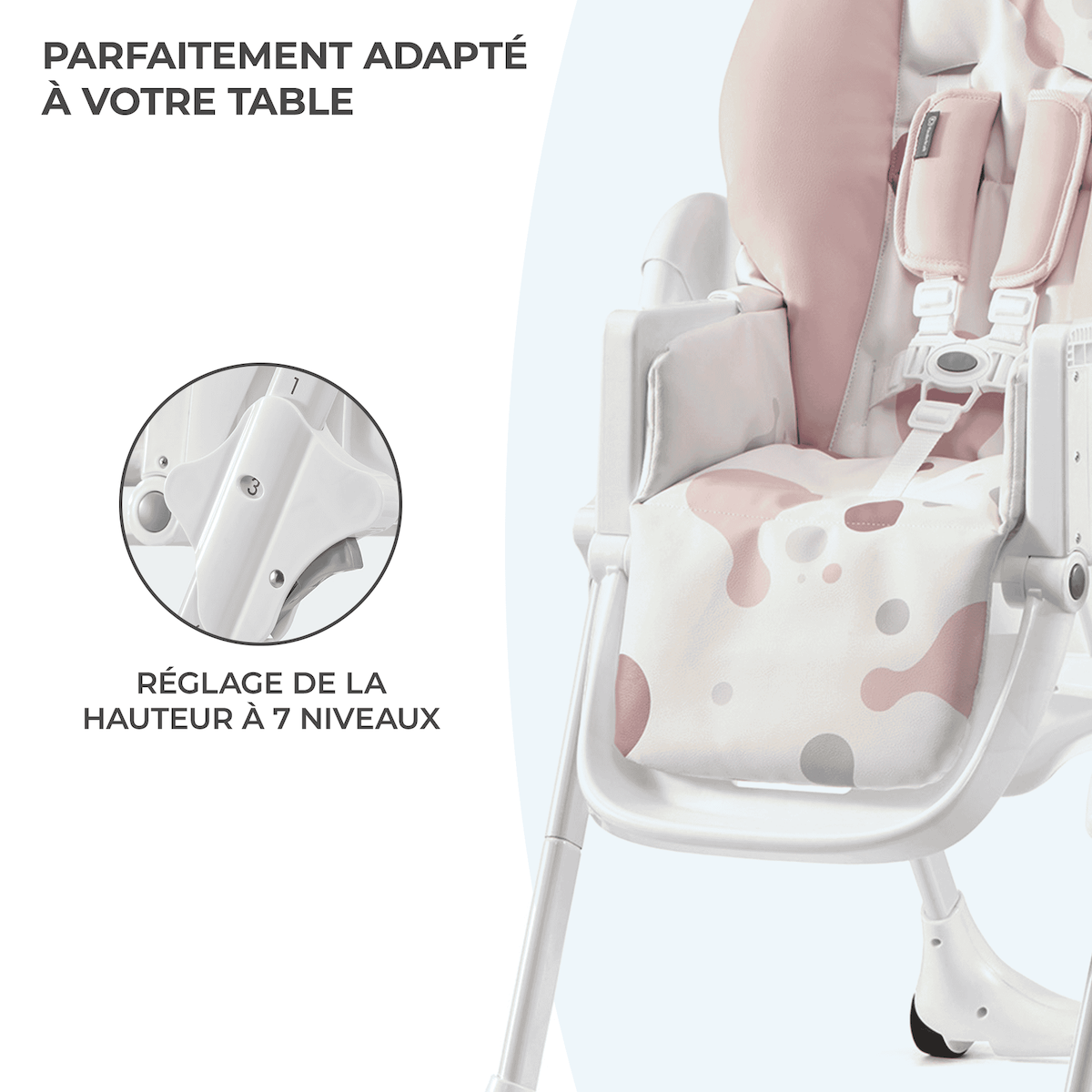 KINDERKRAFT Chaise haute bebe reglable pliante plateau amovib