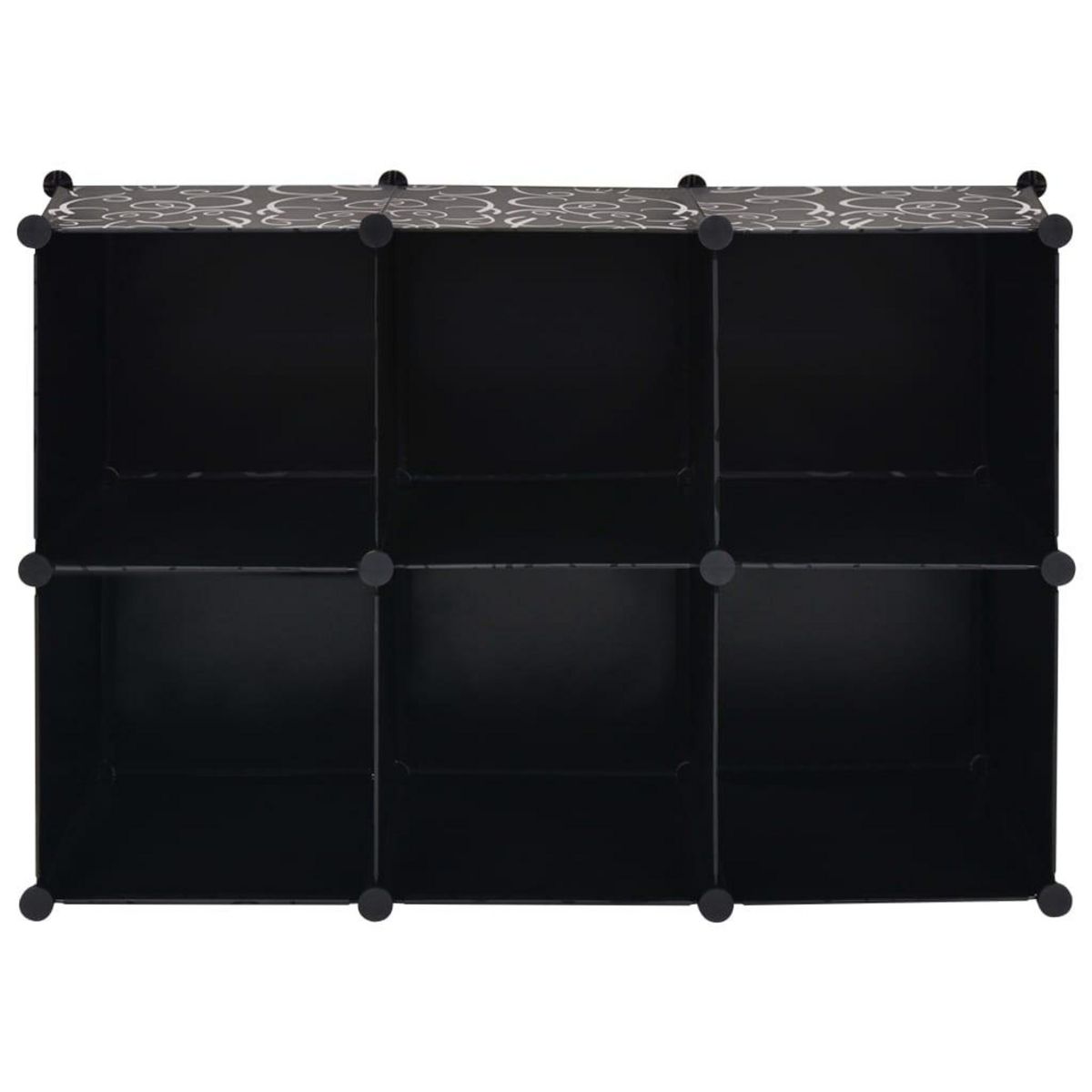 VIDAXL Organisateur de rangement cube avec 6 compartiments Noir