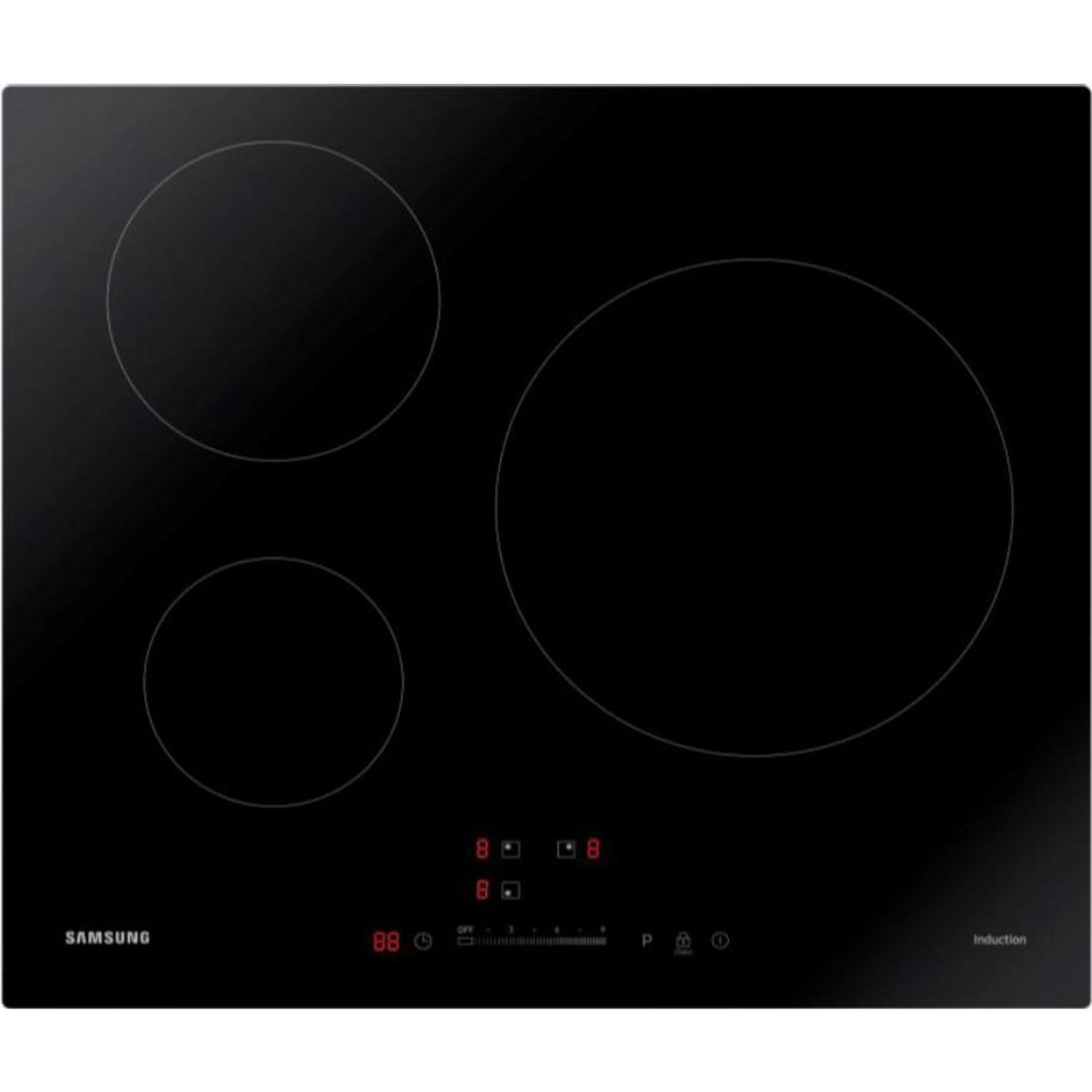 Samsung Table de cuisson à induction 60cm 3 feux 7200w noir - nz63m3707ak