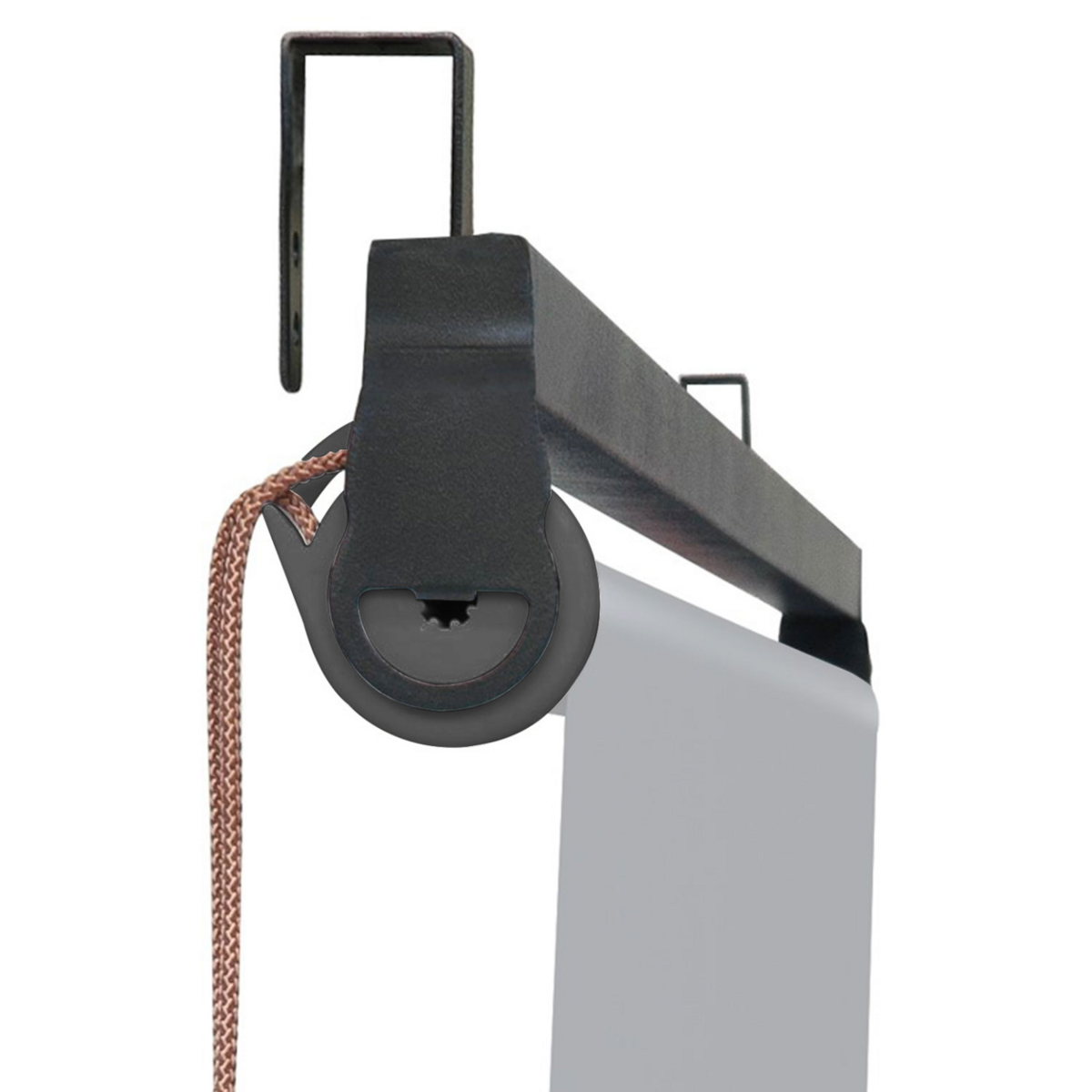 ID MARKET Lot de 2 stores enrouleurs L.124 x H. 225 CM pour pergola gris clair