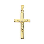 L'ATELIER D'AZUR Pendentif  - Médaille Christ sur la Croix Or 18 Carats 750 Jaune - Chaine Offerte
