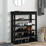 Voir la diapositive 3 : VIDAXL Etagere a chaussures noir 80x30x98 cm bois d'ingenierie
