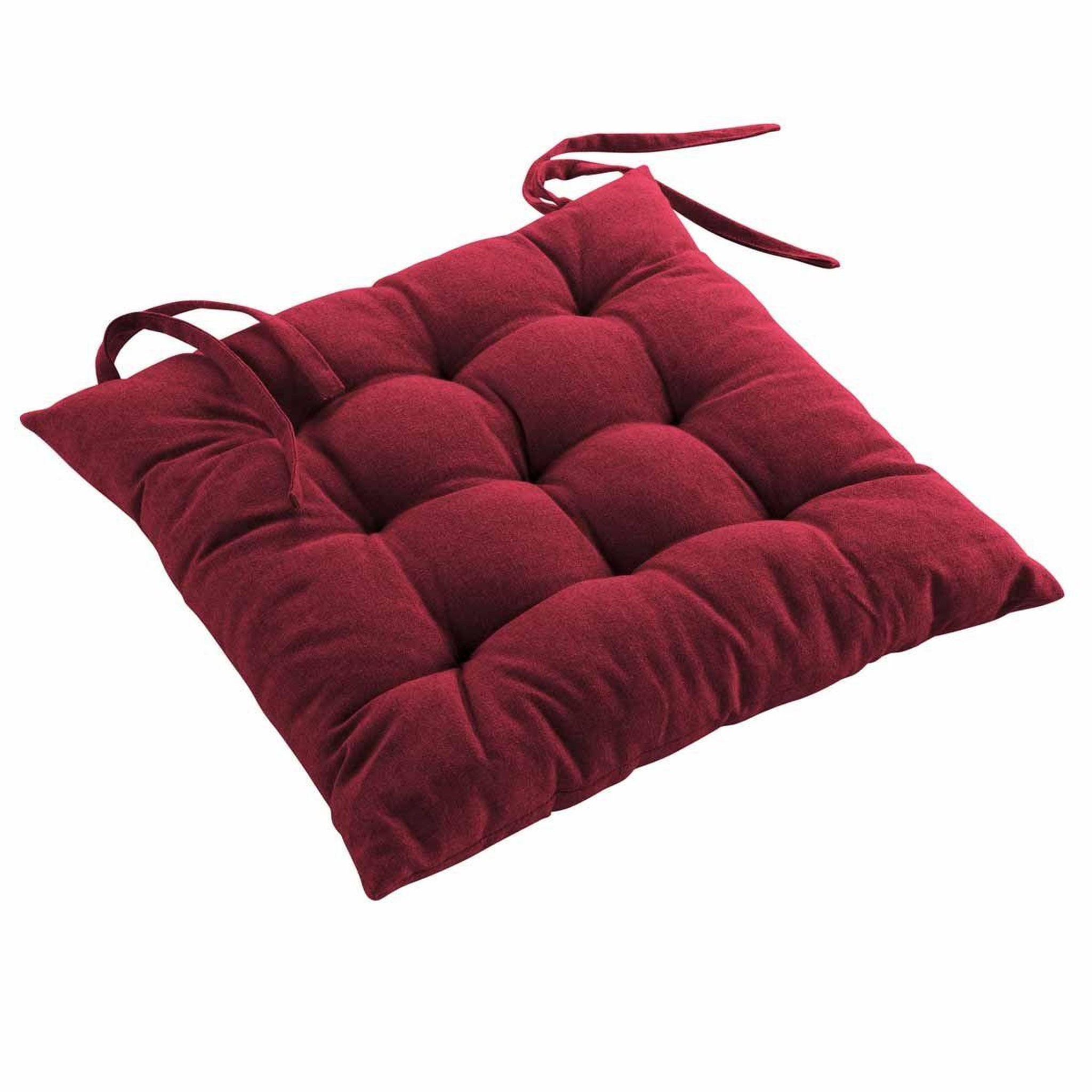 Voir la diapositive 1 : Douceur d'Intérieur Coussin de chaise  mistral  40x40cm bordeaux