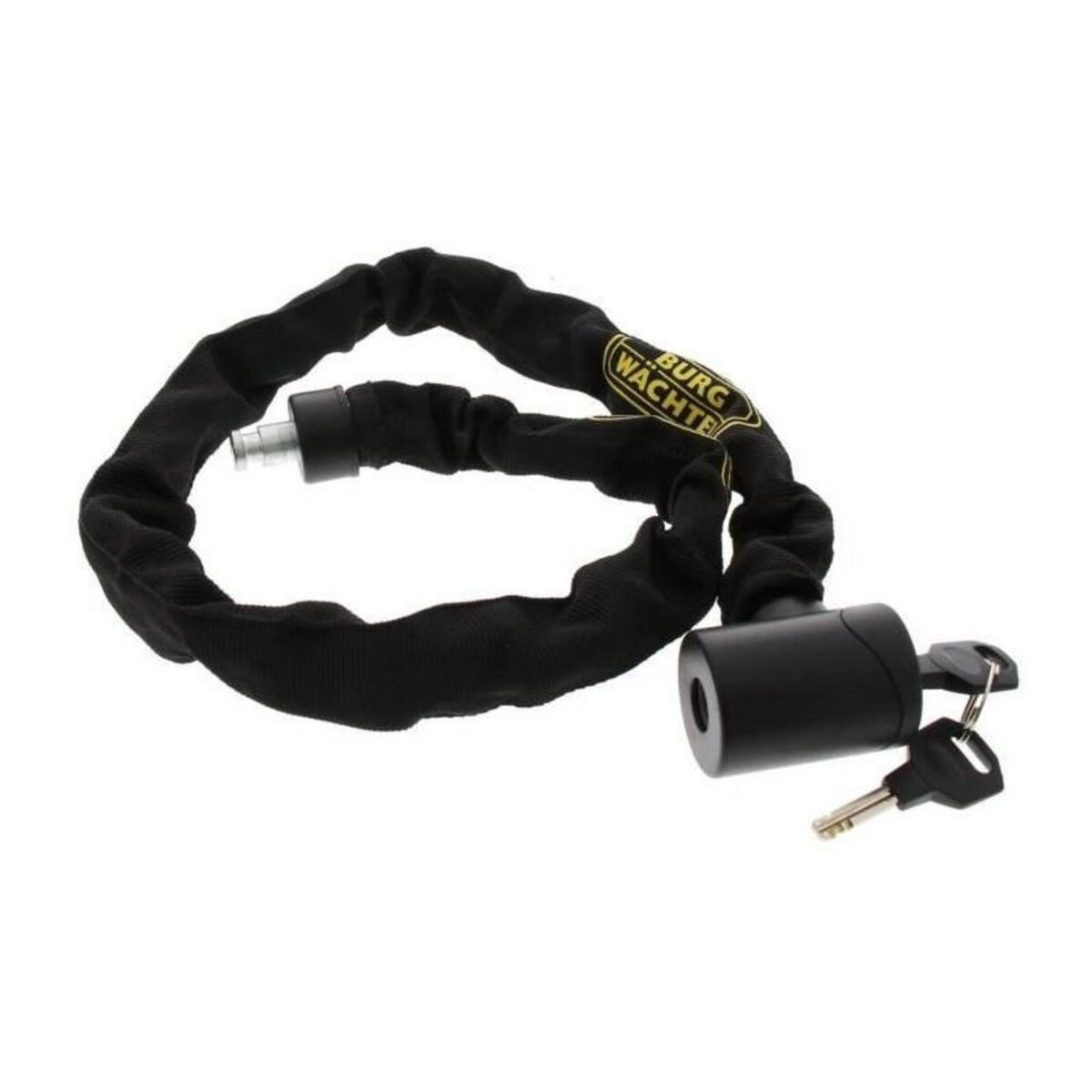 BURG WACHTER Antivol vélo chaîne - BURG WACHTER - 580 90 BLACK - Acier 6 mm - Textile haute résistance - 2 clés