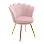 Voir la diapositive 5 : HOMCOM Chaise coquillage chaise design pieds métal dorés effilés velours rose poudré