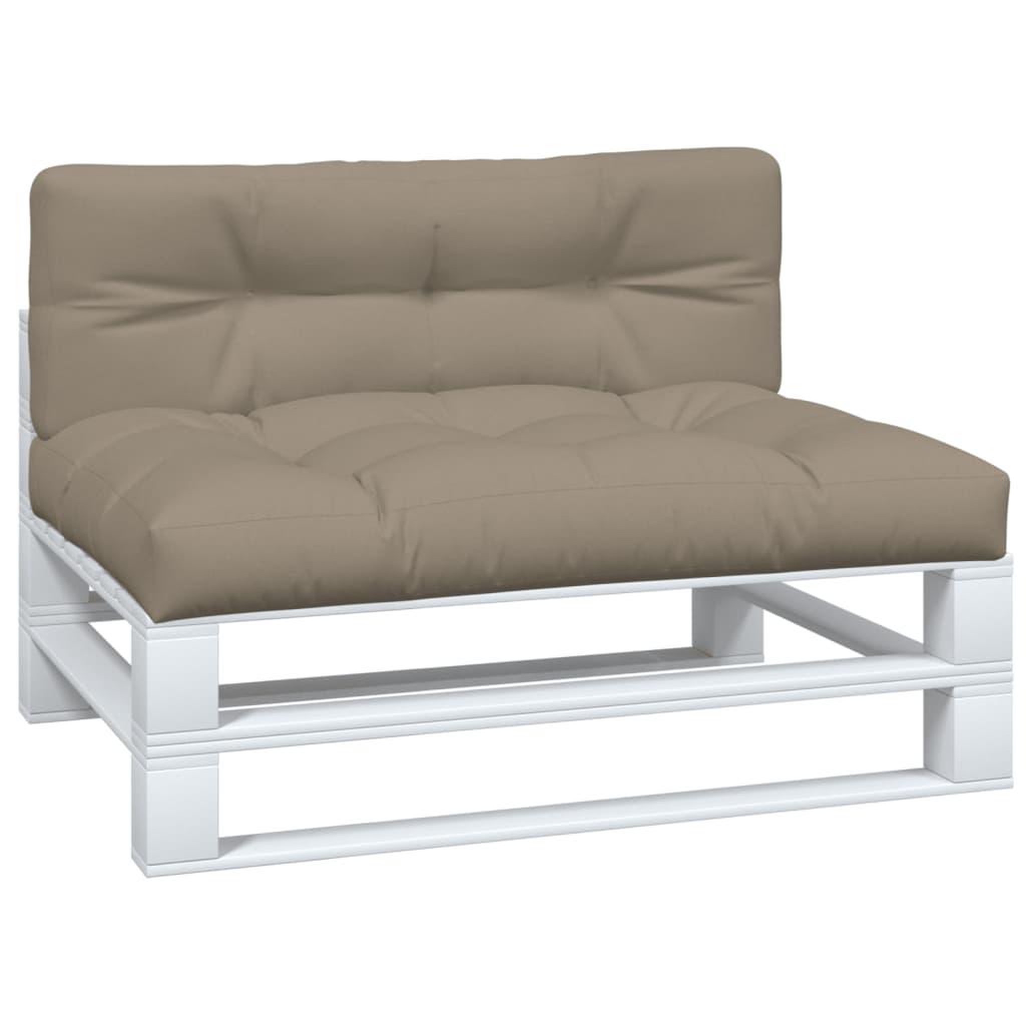 Voir la diapositive 3 : VIDAXL Coussins de palette lot de 2 taupe tissu