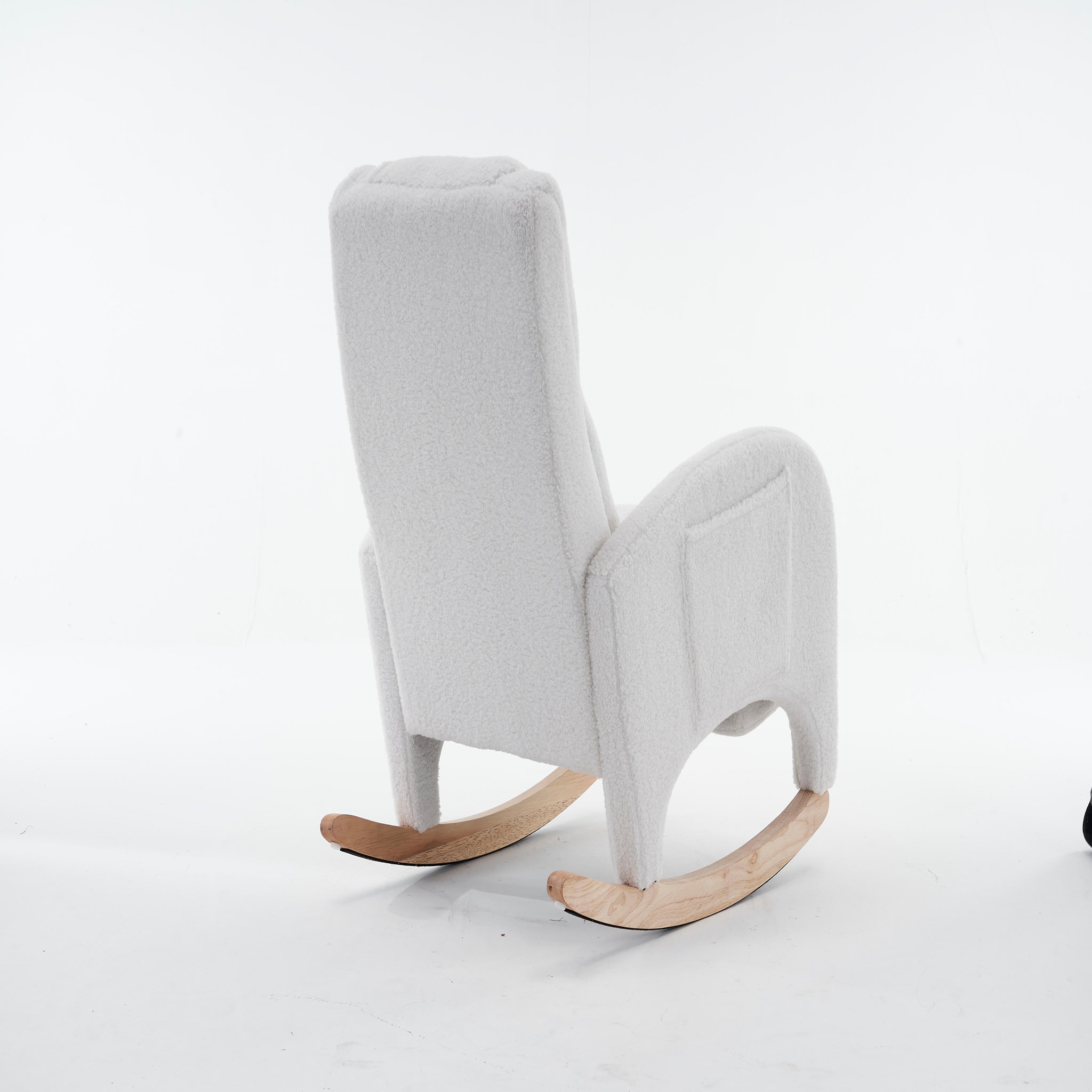 Voir la diapositive 6 : MERAX Fauteuil à Bascule Rocking Chair Avec Repose-pieds Extensible Blanc