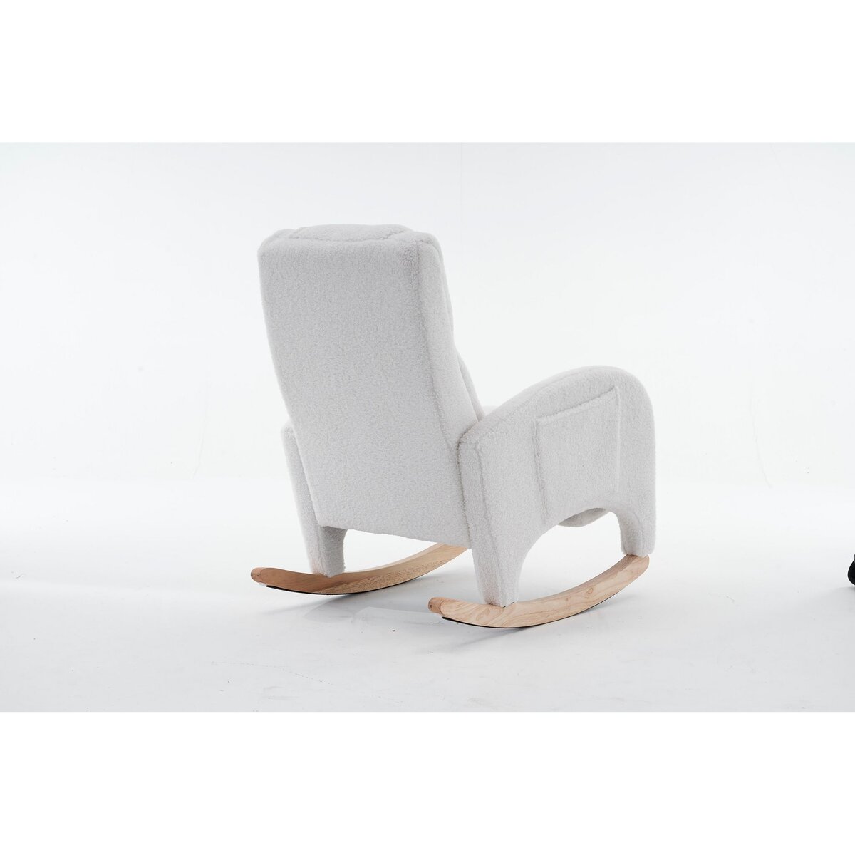 MERAX Fauteuil à Bascule Rocking Chair Avec Repose-pieds Extensible Blanc