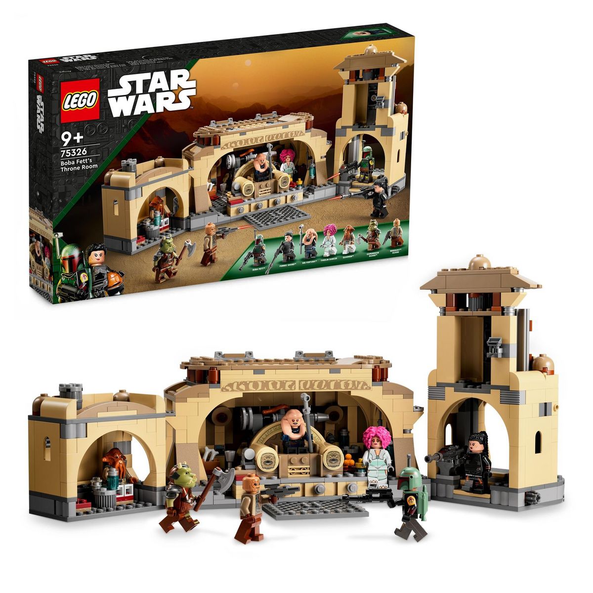 LEGO Star Wars 75326 - La Salle du Trône de Boba Fett, Jouet à Construire Pour les Enfants de 9 Ans et Plus, Avec le Palais de Jabba et 7 Minifigures