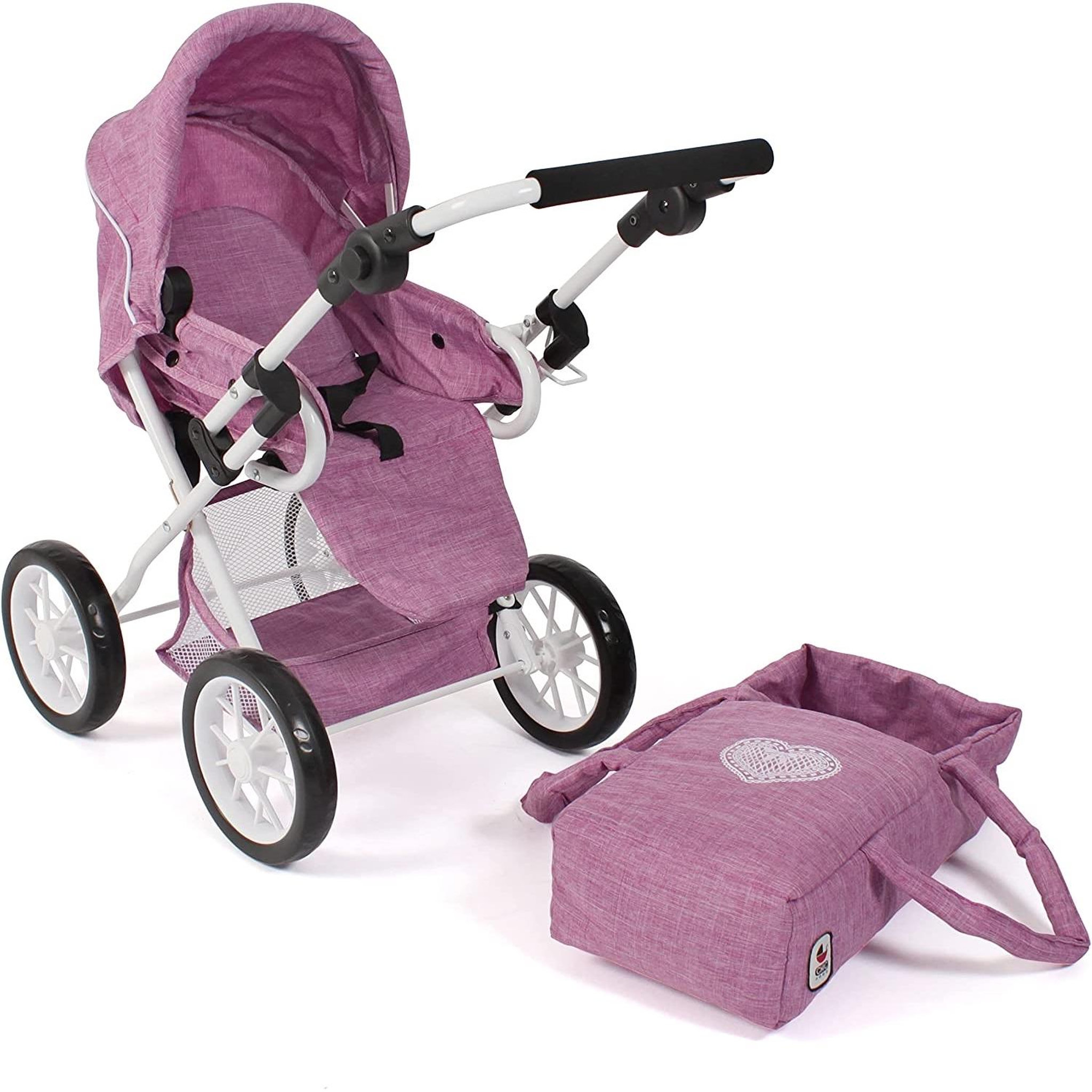 Voir la diapositive 3 : BAYER CHIC 2000 Poussette combinée pour poupée LENI Jean rose