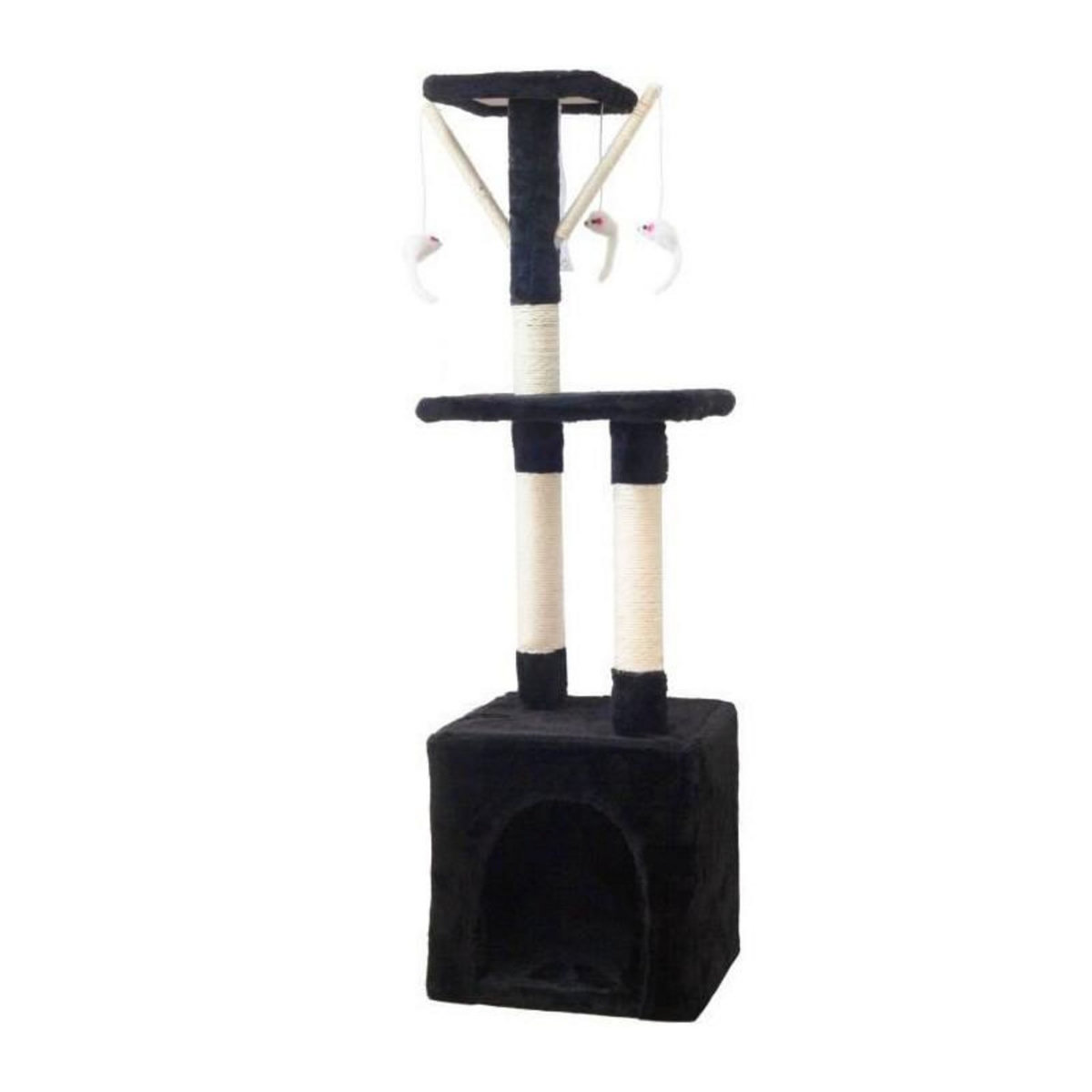 GENERIQUE Arbre a chat BETTY - 30 x 30 x 110 cm - Noir