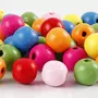  Perles en bois multicouleurs Ø 12 mm - 500 g