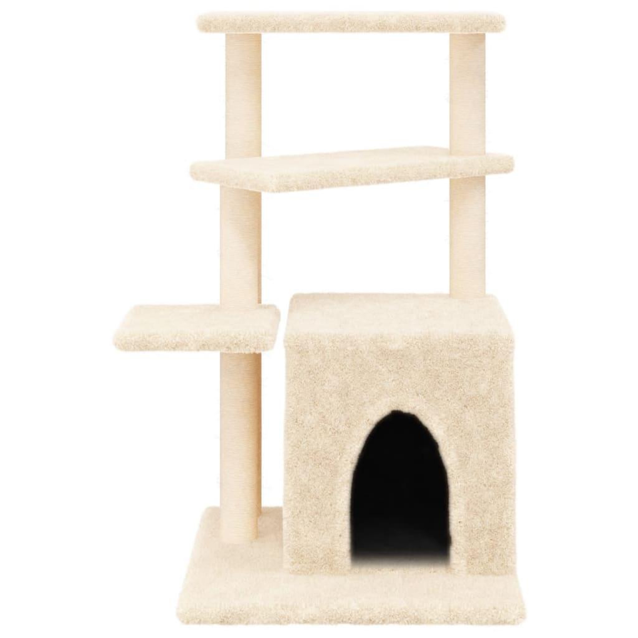 Voir la diapositive 4 : VIDAXL Arbre a chat avec griffoirs en sisal creme 83,5 cm