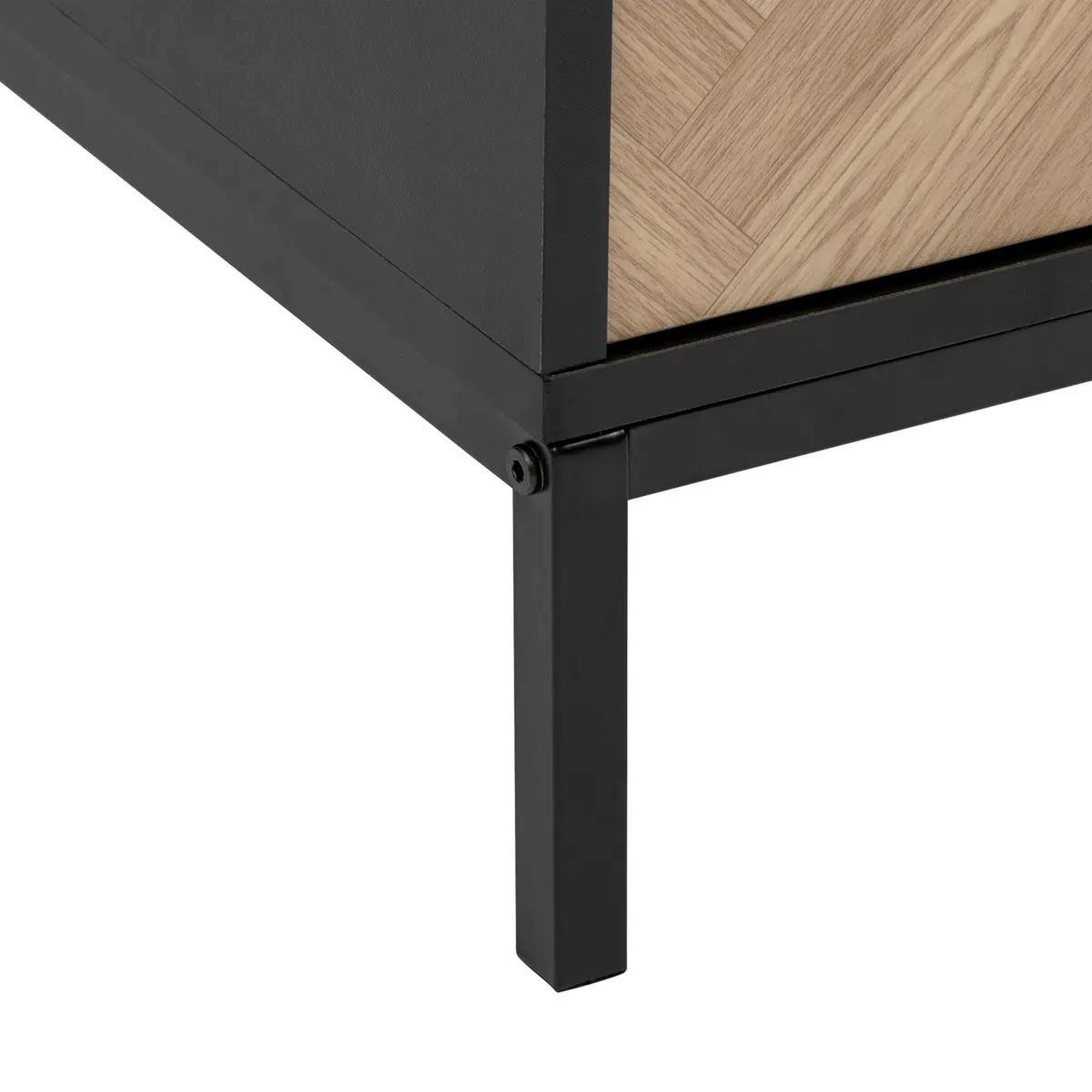 Voir la diapositive 4 : FIVE Cabinet 2 portes  chevrons  110cm naturel & noir