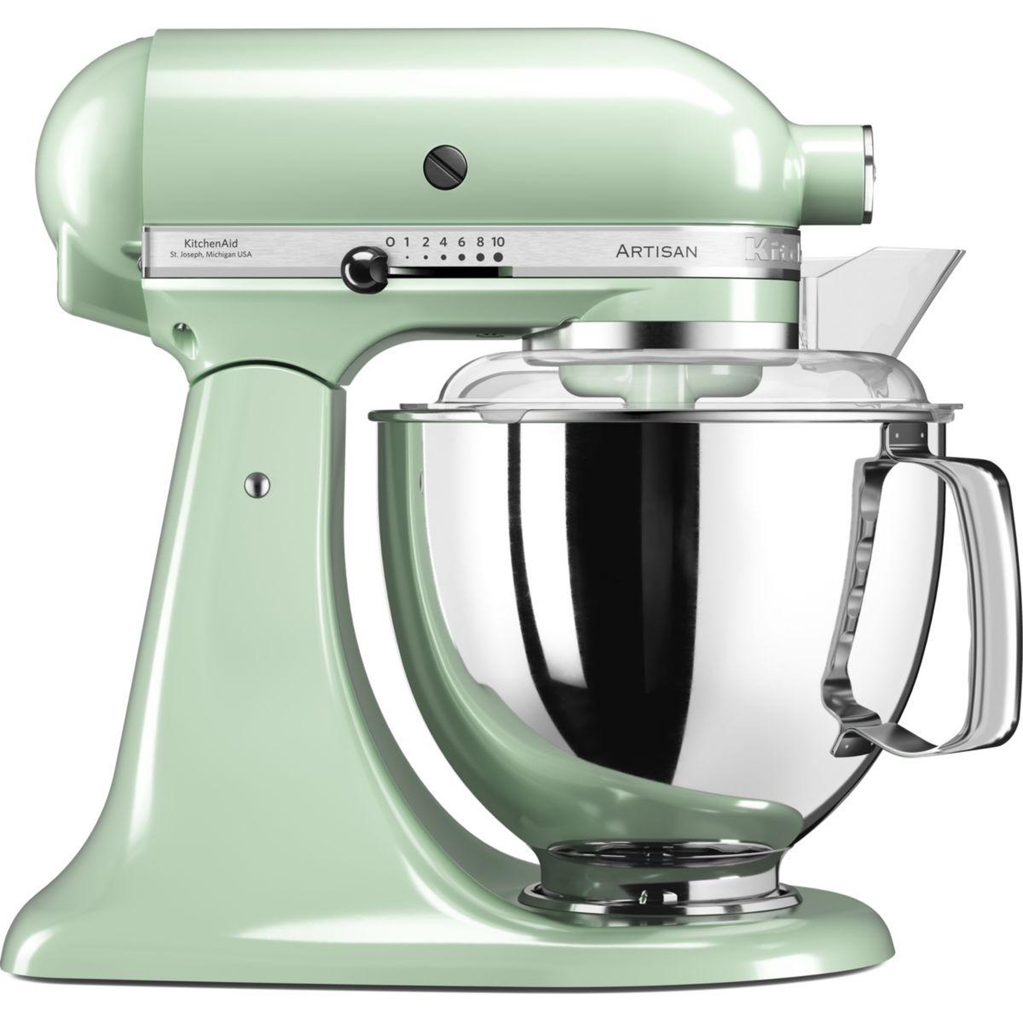 Voir la diapositive 3 : KitchenAid Robot pâtissier 5ksm175psept macaron pistache, 4,8 l, bol avec poignée + bol 3 l, batteur souple et couvercle