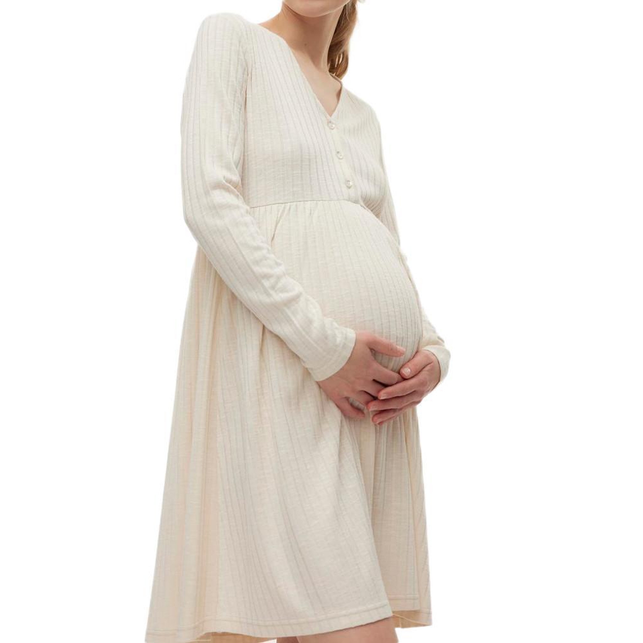 Voir la diapositive 1 : VERO MODA MATERNITY Robe Beige Femme Vero Moda Maternity Rib