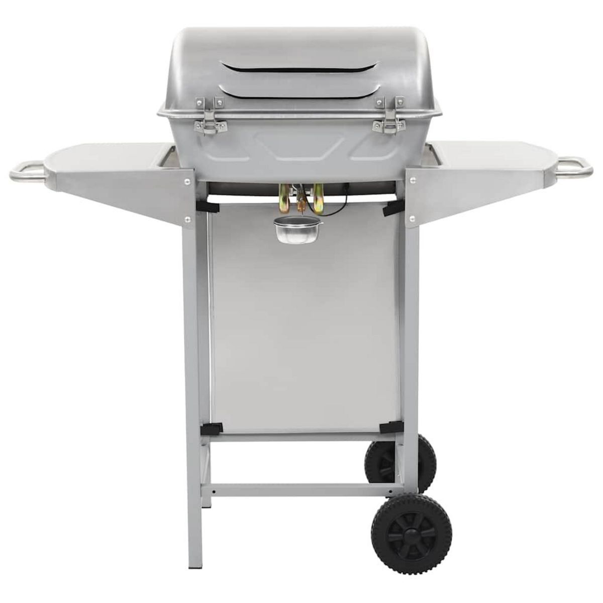 VIDAXL Barbecue a gaz avec 2 zones de cuisson Acier Argente