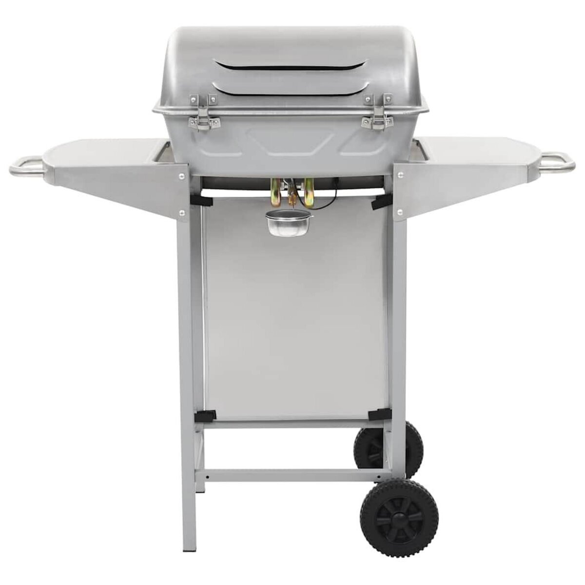 VIDAXL Barbecue a gaz avec 2 zones de cuisson Acier Argente