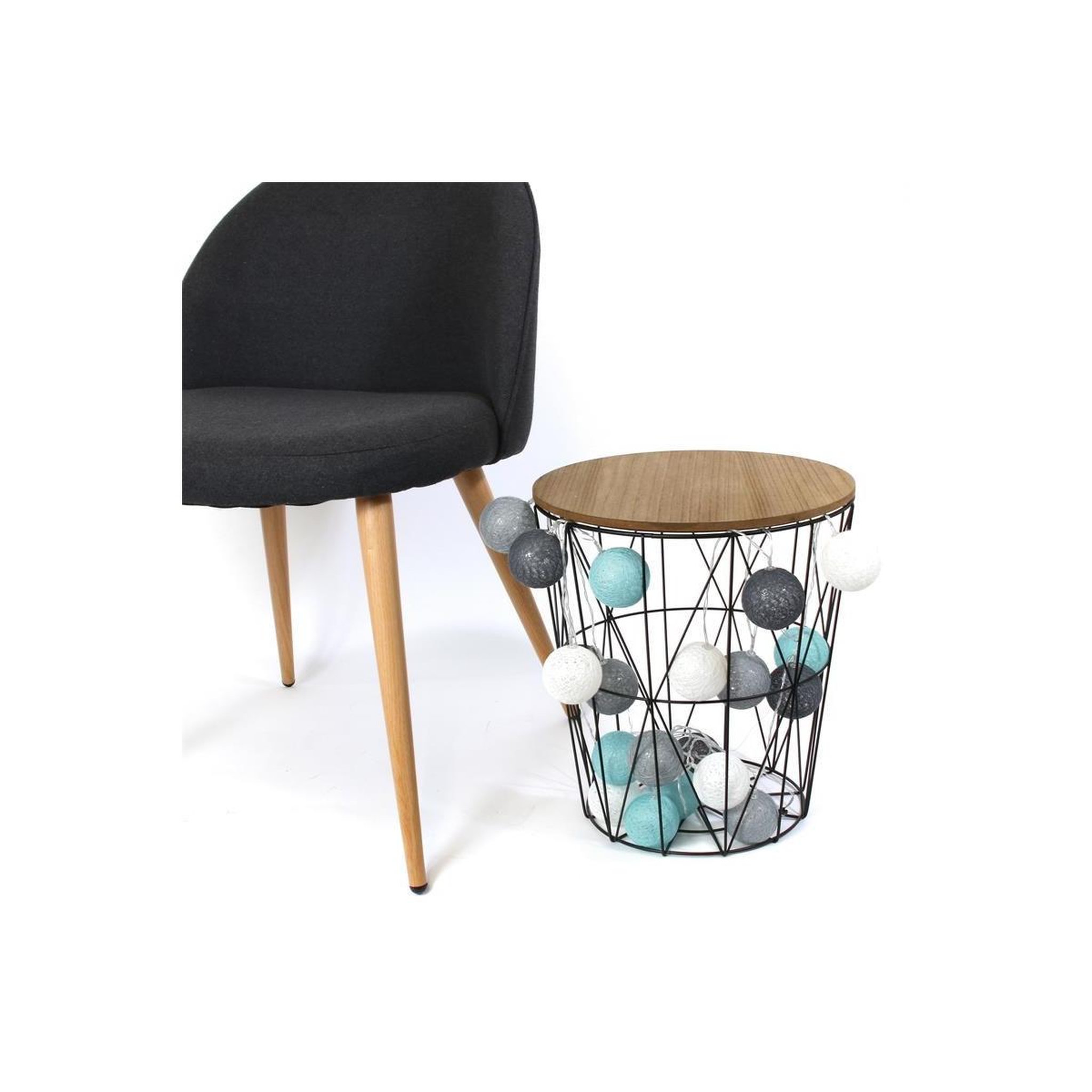 Voir la diapositive 2 : The Home Deco Factory Guirlande lumineuse à led  20 boules  315cm bleu & gris