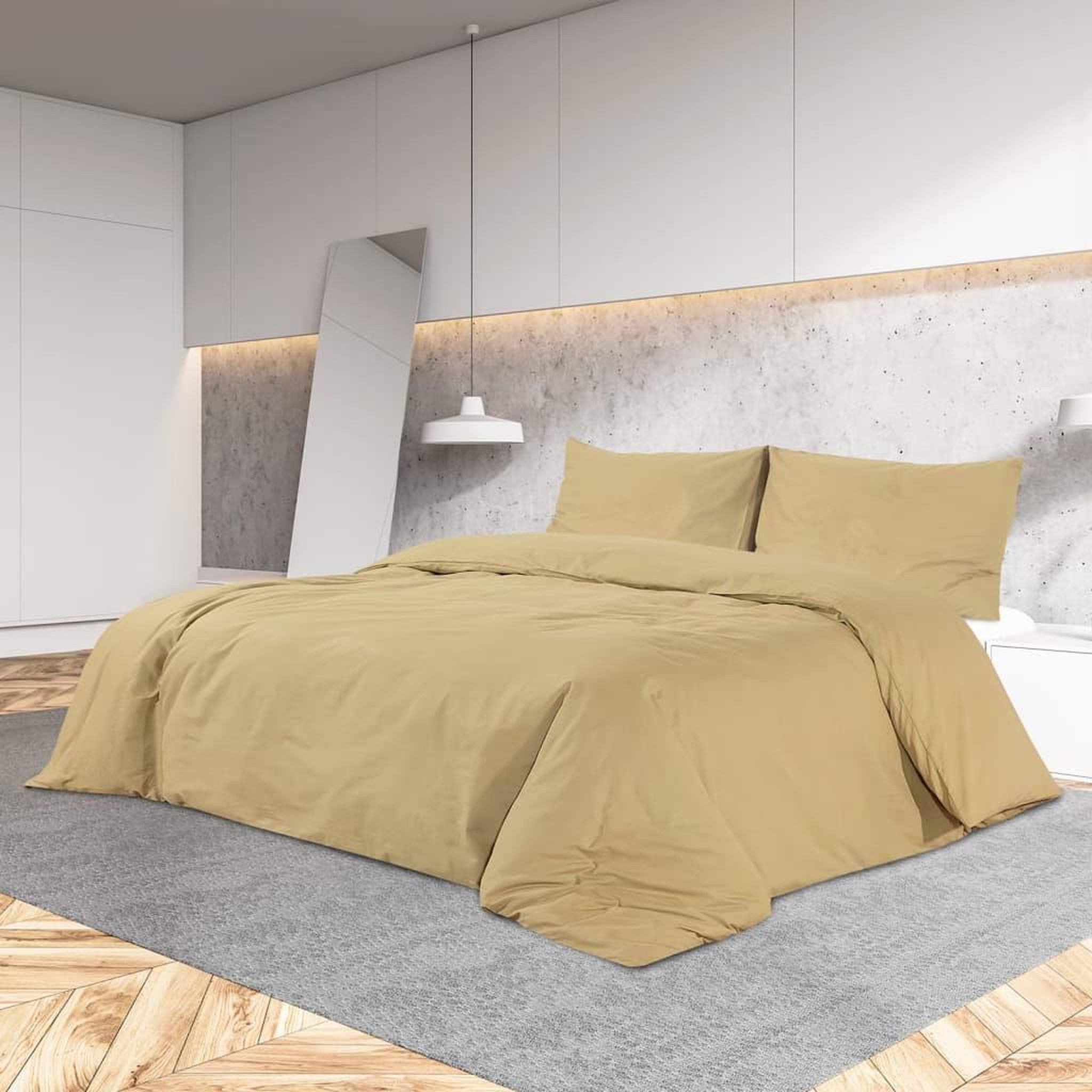 Voir la diapositive 1 : VIDAXL Ensemble de housse de couette Taupe 200x220 cm Microfibre