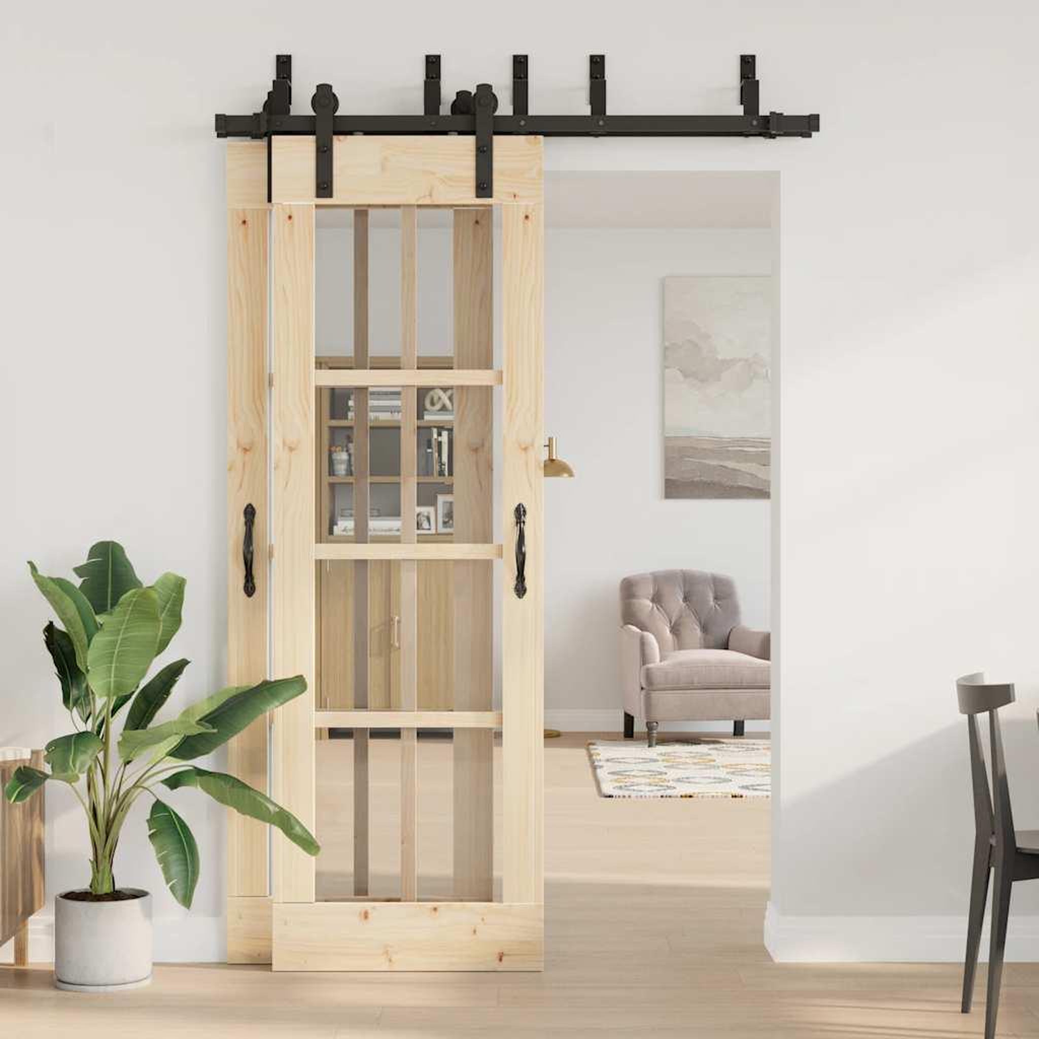 Voir la diapositive 3 : VIDAXL Kit de quincaillerie de porte coulissante 152,5 cm acier noir