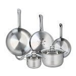 ELO Ensemble de 3 Poêles de cuisson 24, 28 et 32 cm et 2 faitouts 16 et 24 cm Elo Profi Brillant
