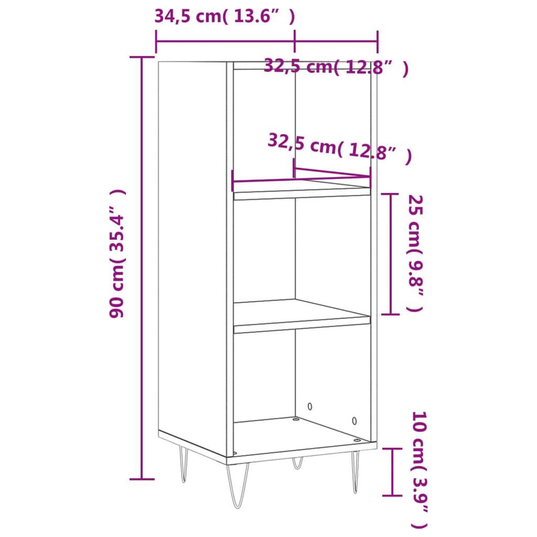 Voir la diapositive 6 : VIDAXL Buffet blanc 34,5x32,5x90 cm bois d'ingenierie