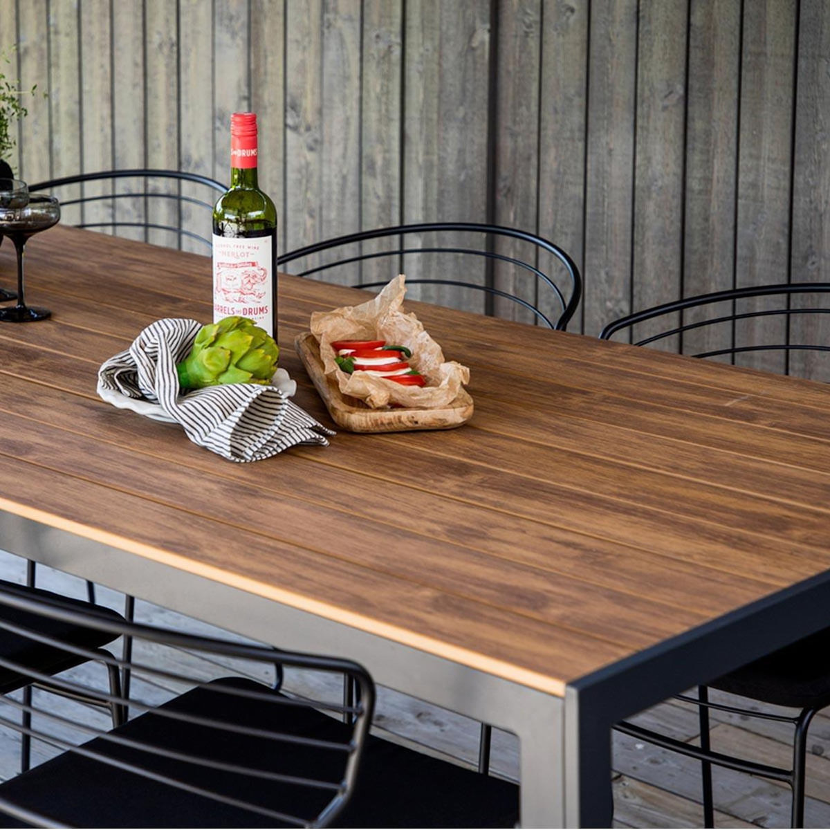 Paris Prix Table de Jardin  Break  200cm Noir & Naturel