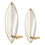 Voir la diapositive 2 : Paris Prix Lot de 2 Bougeoirs Muraux Miroirs  Leaf  41cm Or