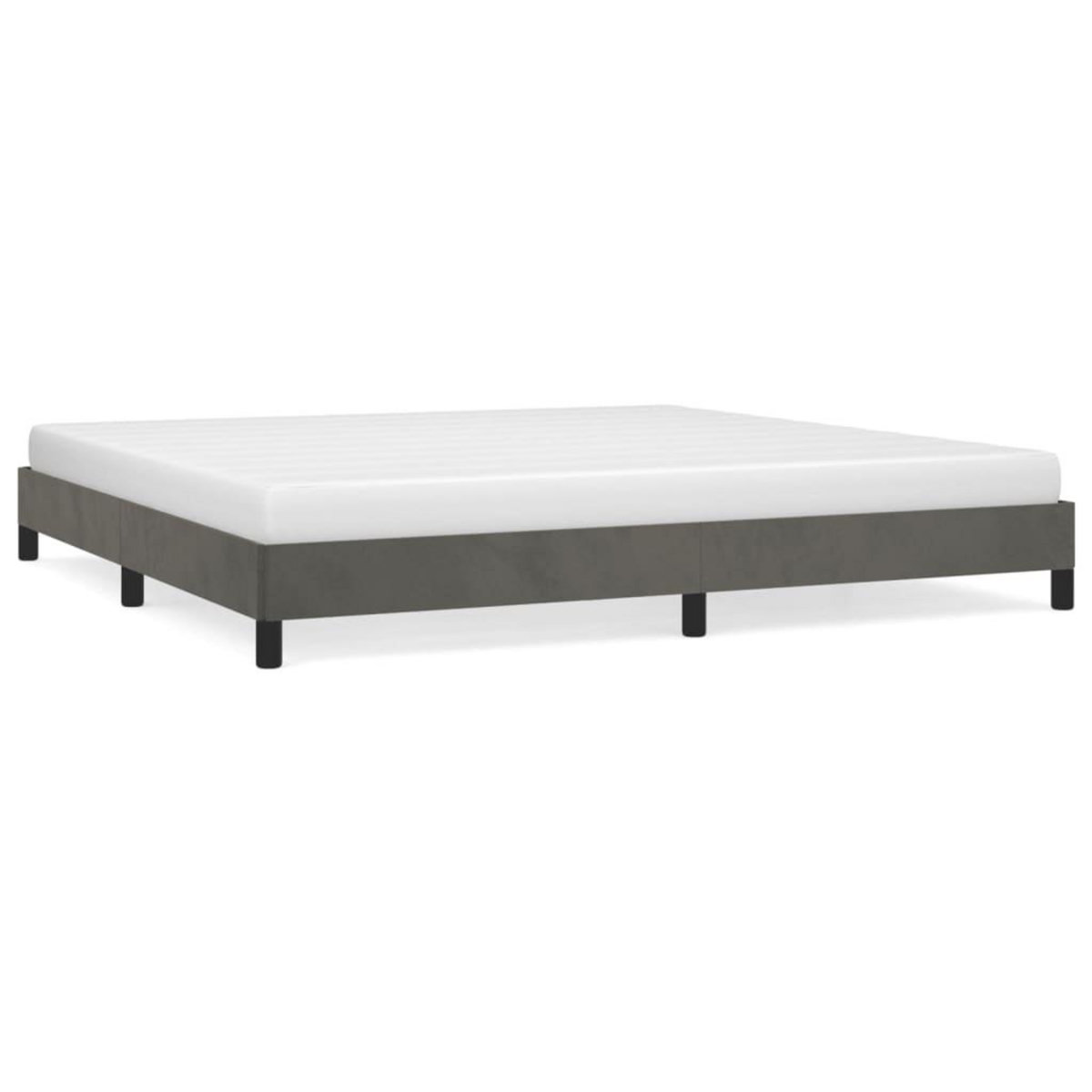 VIDAXL Cadre de lit sans matelas gris fonce 200x200 cm velours