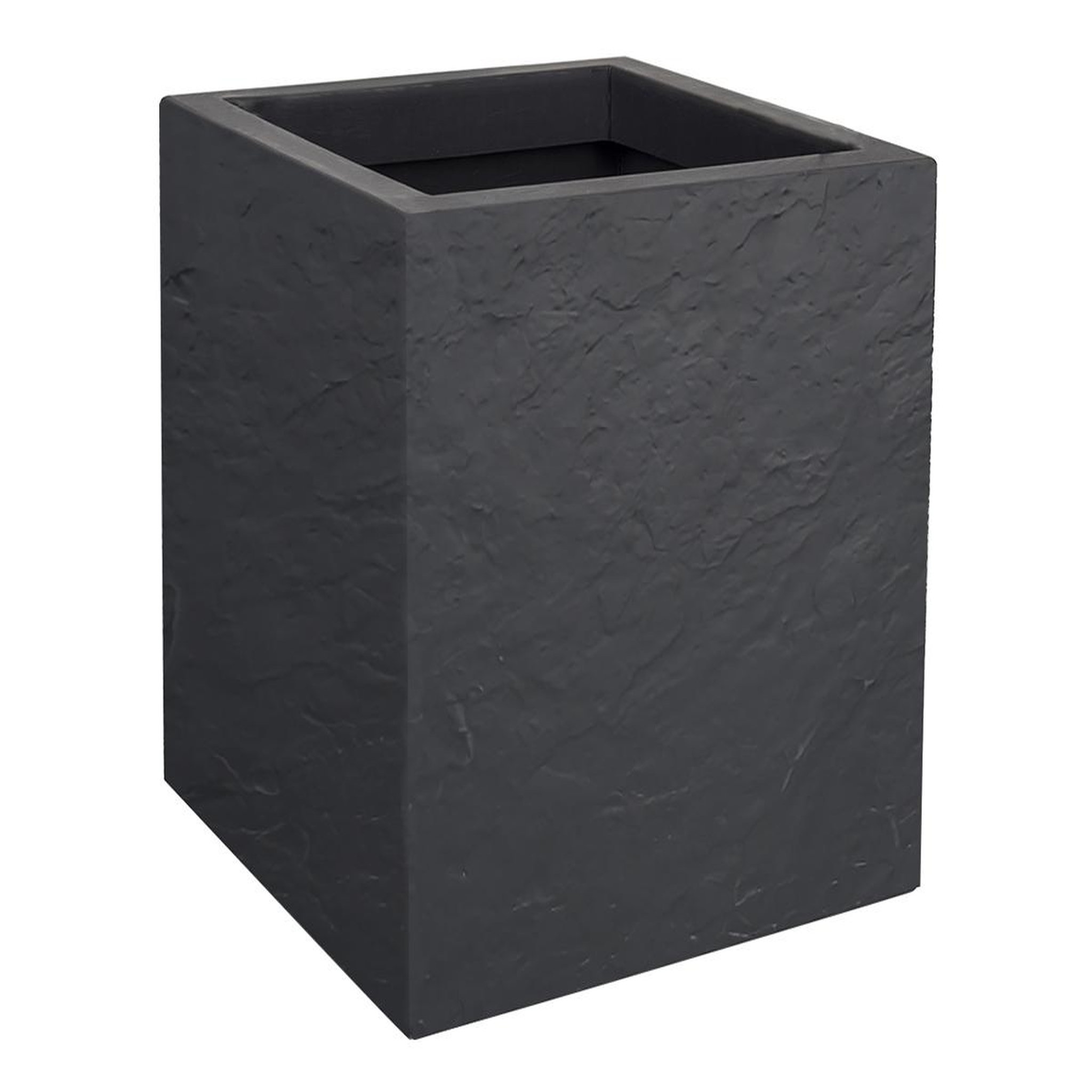 Eda Jardinière carrée volcania up effet pierre 21 l anthracite - eda