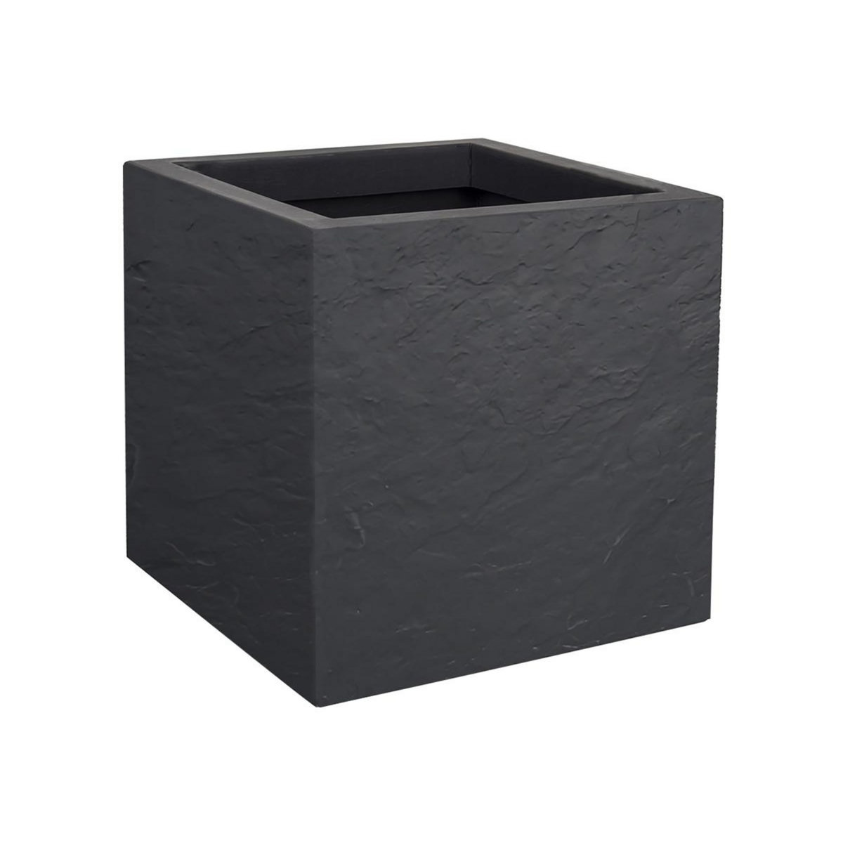 Eda Jardinière carrée Volcania Up effet pierre 21 L Anthracite - Eda