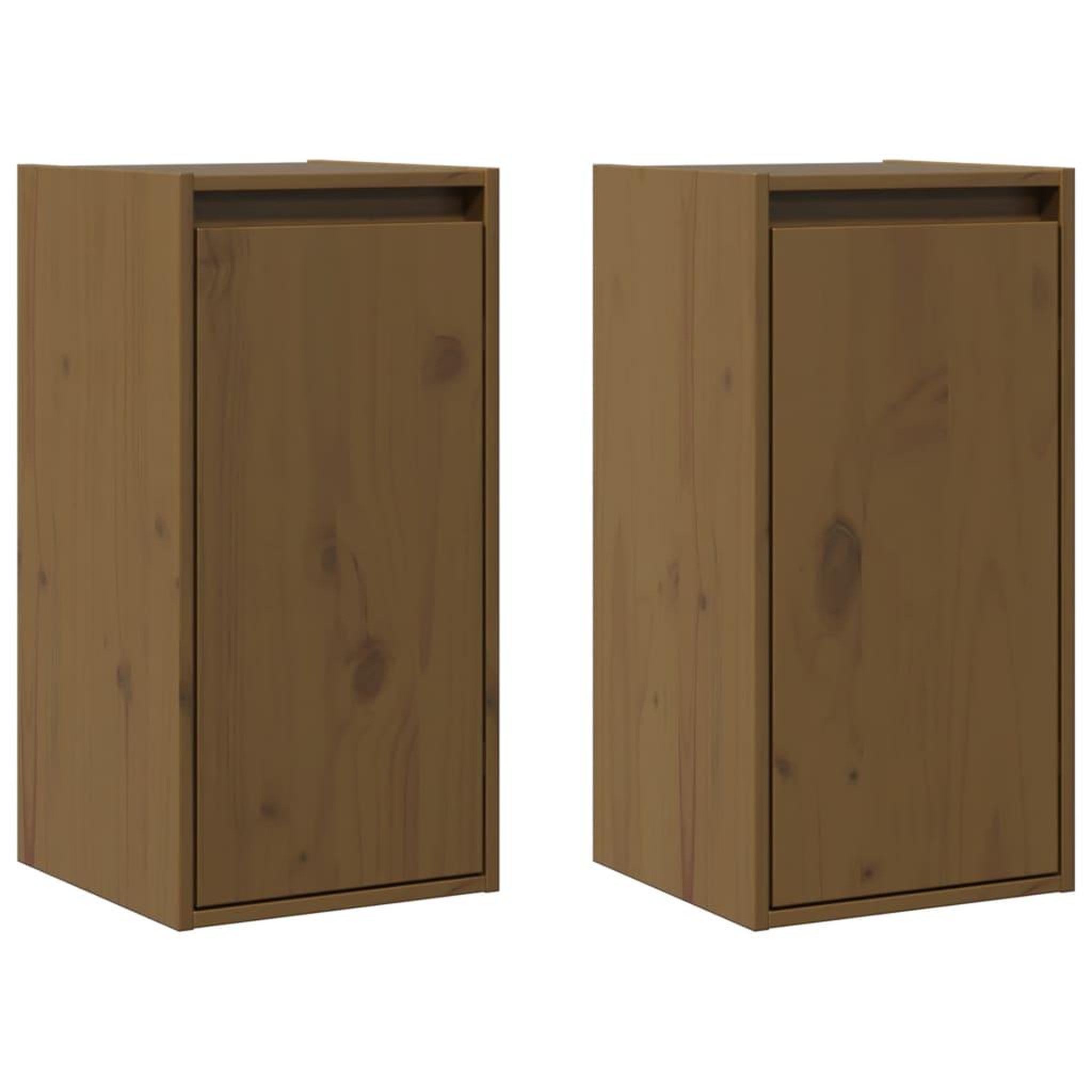 Voir la diapositive 2 : VIDAXL Armoires murales 2pcs Marron miel 30x30x60cm Bois de pin massif