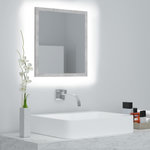 VIDAXL Miroir a LED de salle de bain Gris beton 40x8,5x37 cm Acrylique