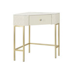 Paris Prix Console d'Angle Effet Marbre  Sharon  84cm Blanc & Or