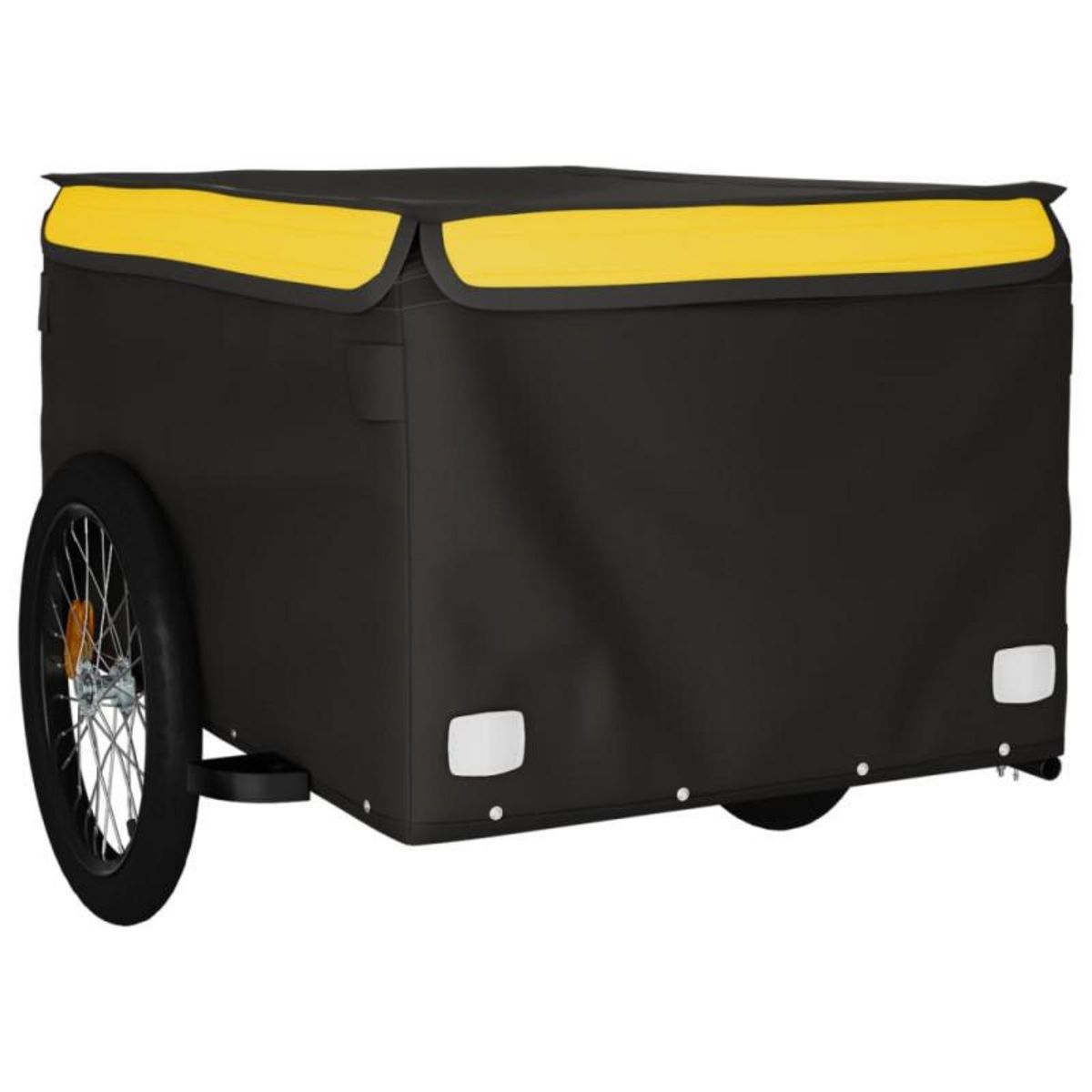 VIDAXL Remorque de vélo noir et jaune 45 kg fer
